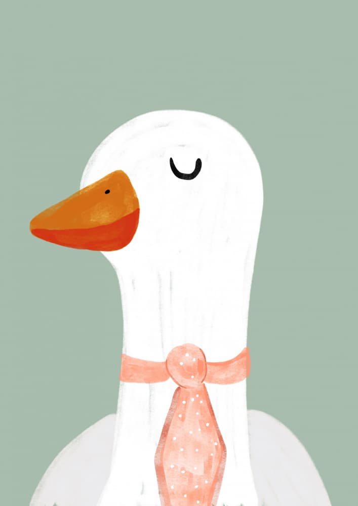 Goose with a Pink Tie
