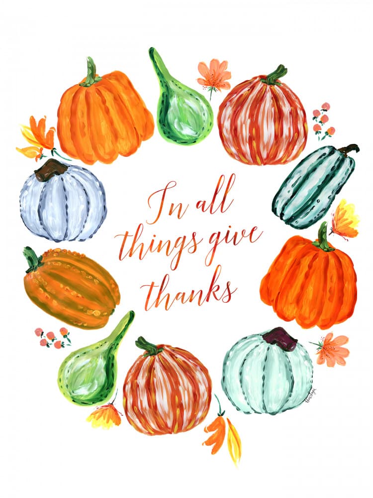 Give Thanks Pumpkins by Rosana Laiz Blursbyai — canvas wall art