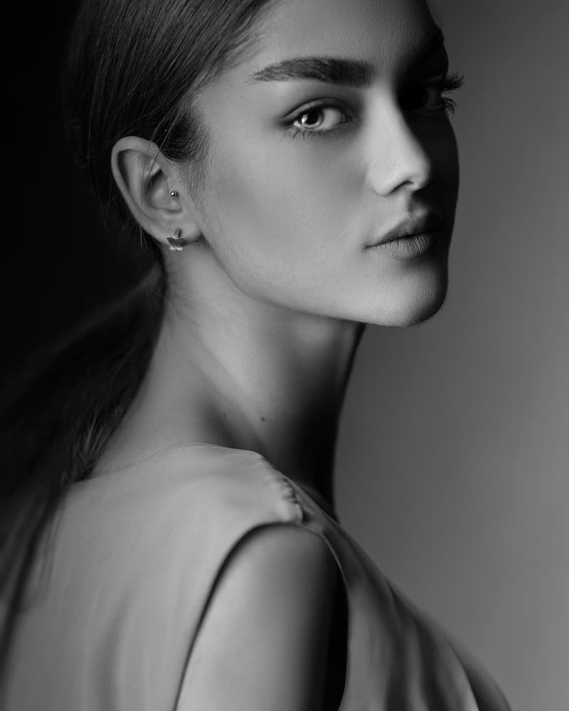 Elegant Monochrome Portrait by Amin Hamidnezhad — canvas wall art