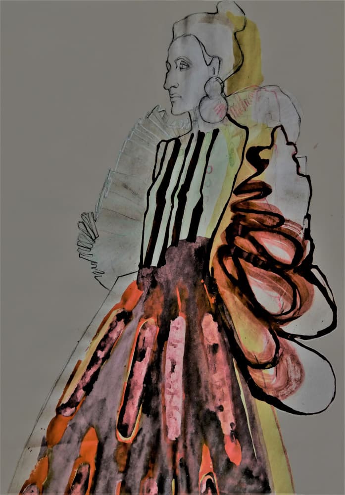 Dramatic Fashion Illustration by Doris Schmitz — canvas wall art