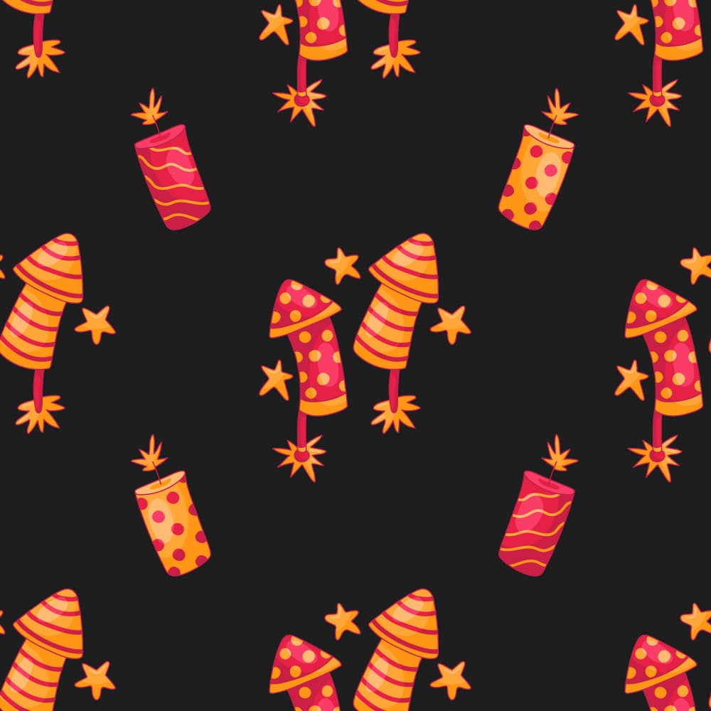 Festive Firework Pattern by Marika Barsrsind — canvas wall art