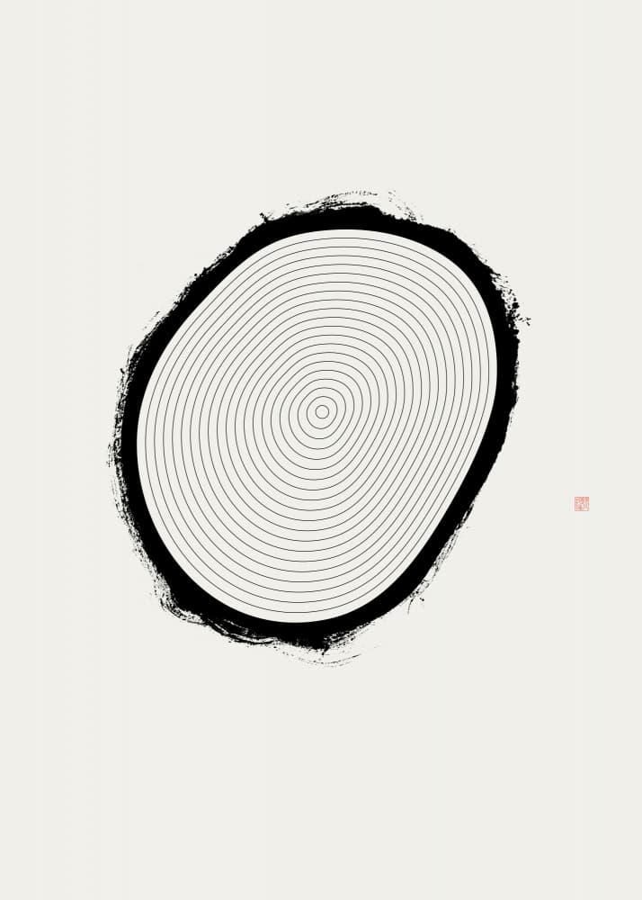 Zen Tree Rings by Thoth Adan — canvas wall art