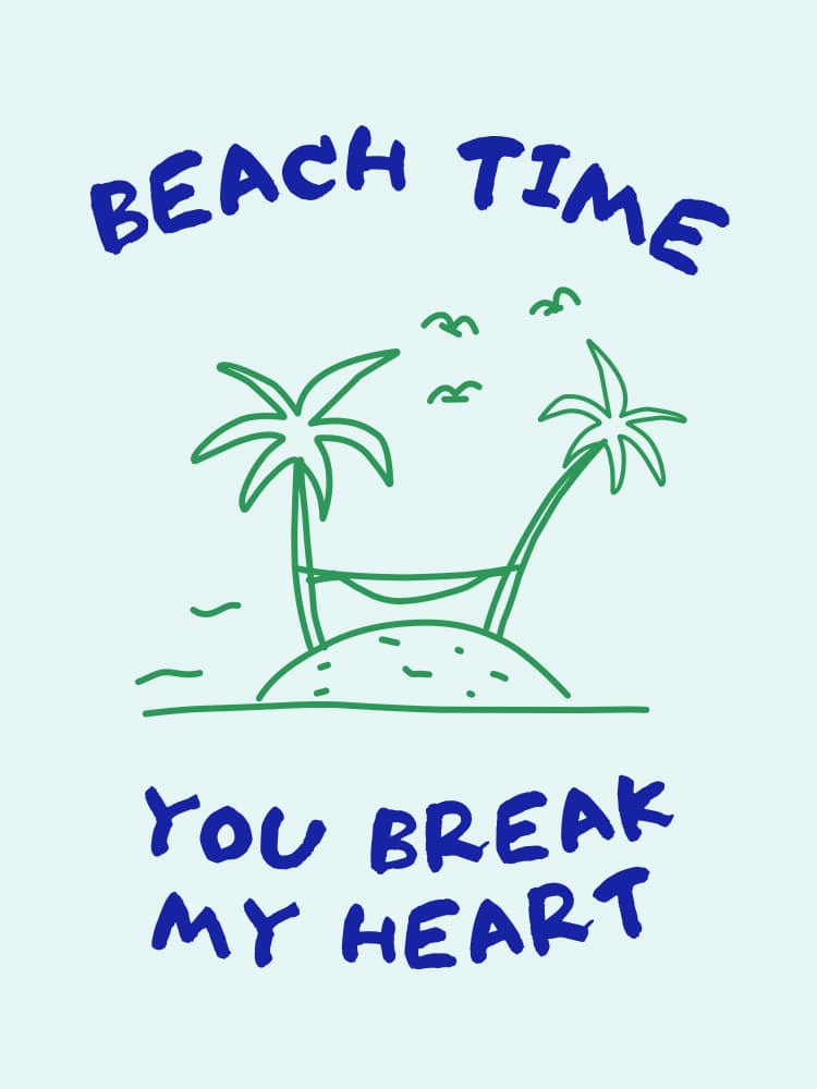 Tropical Beach Heartbreak by Ohkimiko — canvas wall art