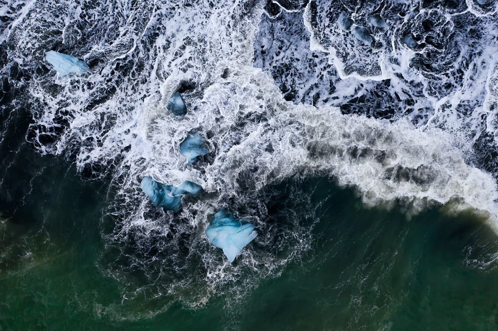 Icy Ocean Waves by John Fan — canvas wall art