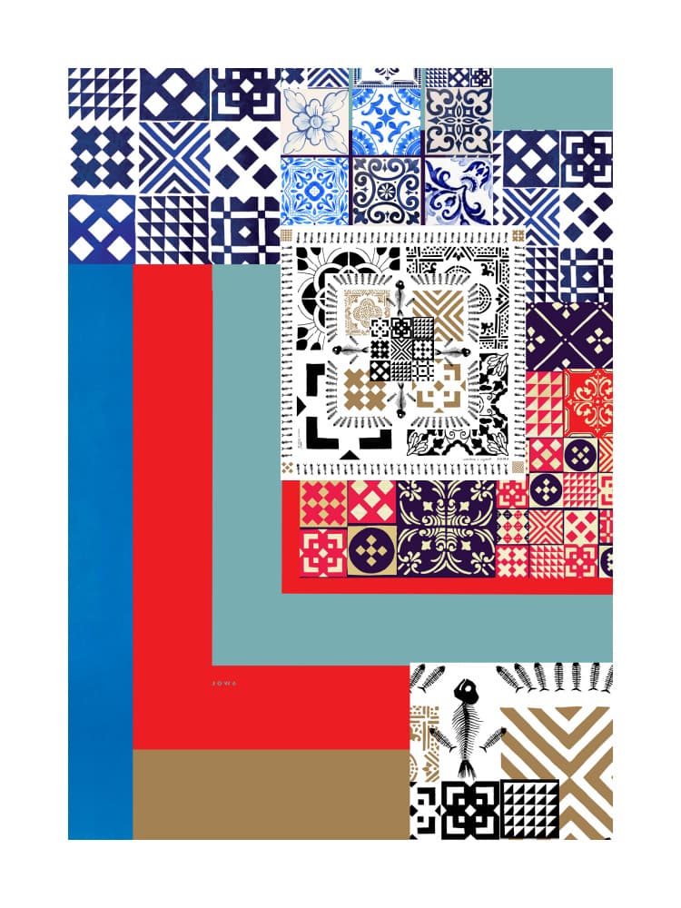 Vibrant Geometric Collage by Awol Art Alex — canvas wall art