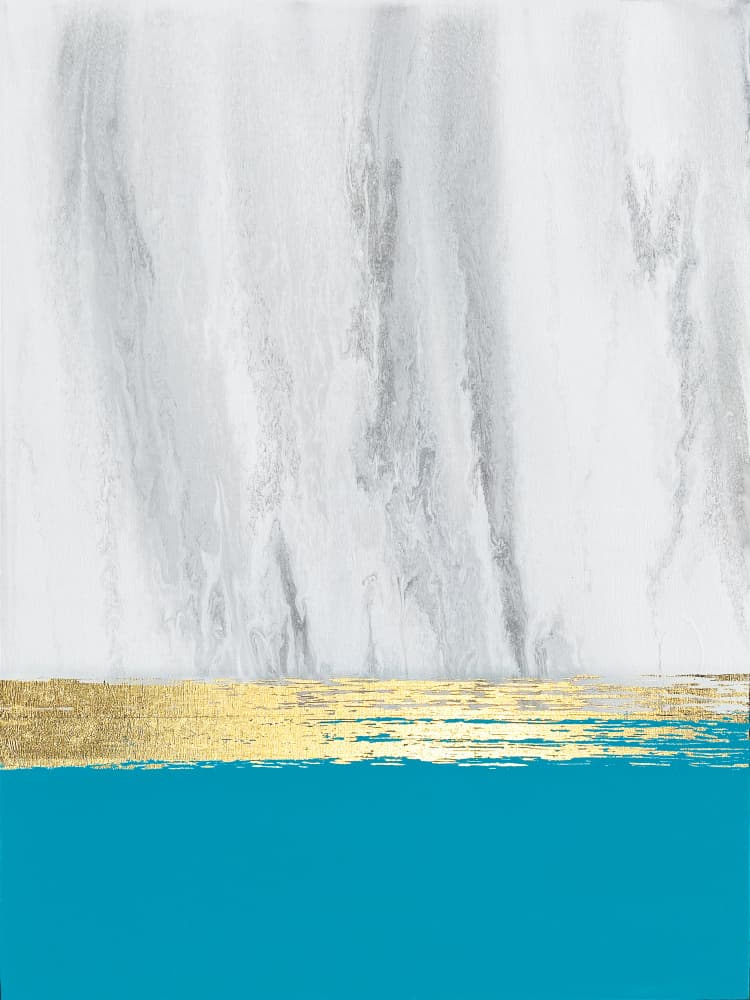 Teal Gold Horizon by Alyson Storms — canvas wall art