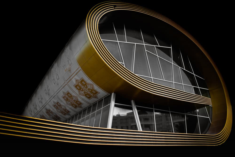 Golden Curved Architecture by Zina Heg — canvas wall art
