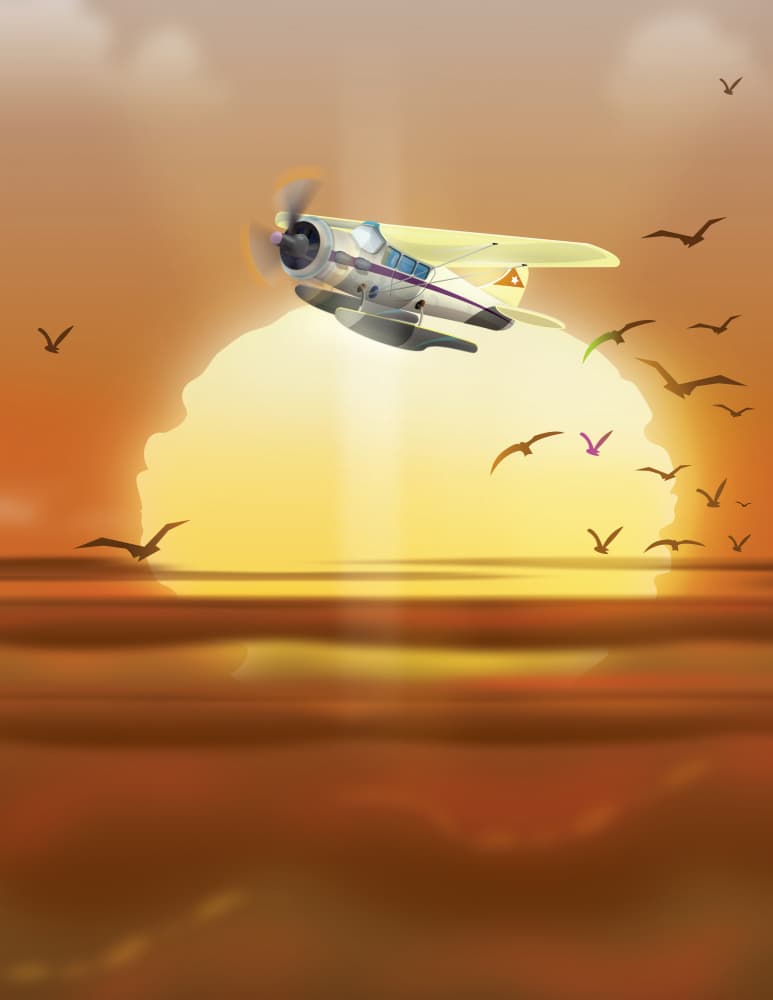 Golden Sunset Flight by Nicholas — canvas wall art