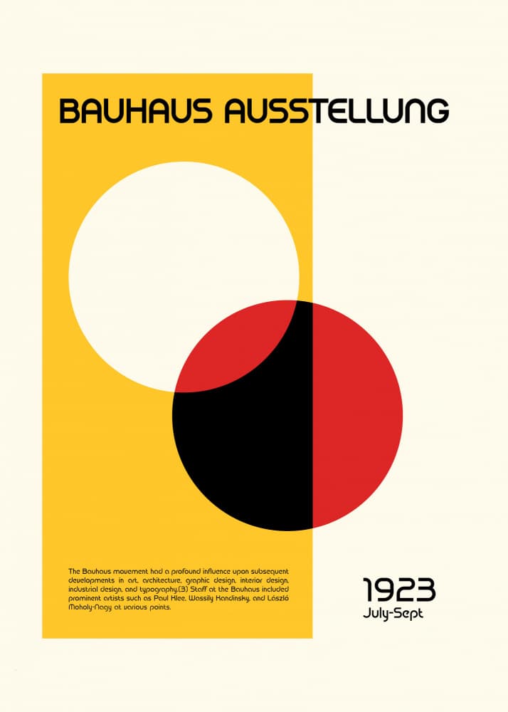 Bauhaus Geometric Circles by Retrodrome — canvas wall art