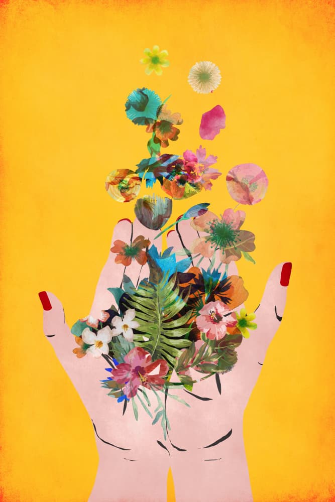Floral Whirlwind by Treechild — canvas wall art