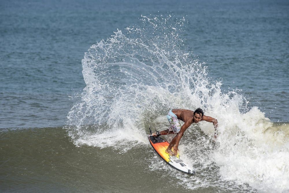 Dynamic Surfer On Wave by BALASUBRAMANIAN GV — canvas wall art