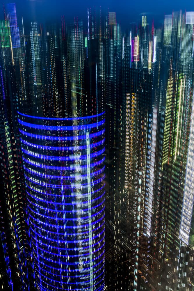 Blue Future Cityscape by Sasaki Makoto — canvas wall art