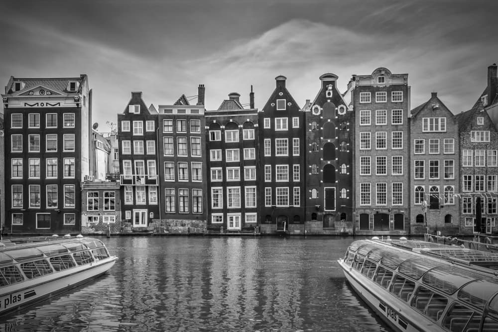 Historic Canal Cityscape by Melanie Viola — canvas wall art