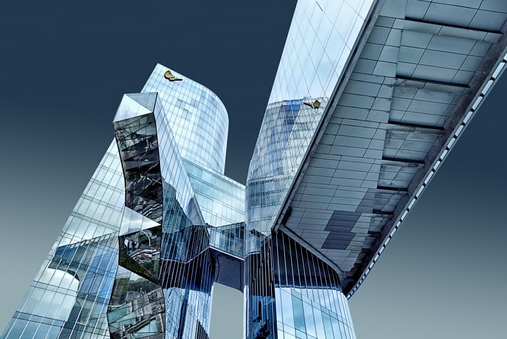 Modern Glass Architecture by Roland Weber — canvas wall art
