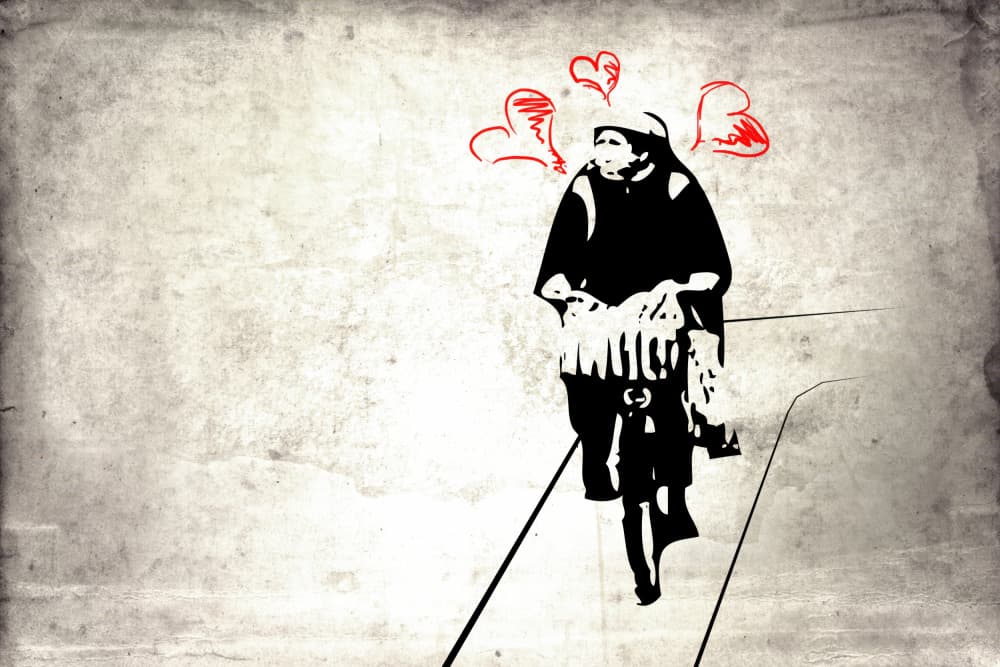Cycling With Love by Rafal Kulik — canvas wall art