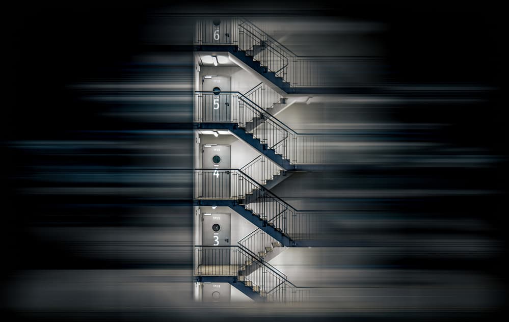 Dynamic Stairwell Levels by Jörg  Vollrath — canvas wall art