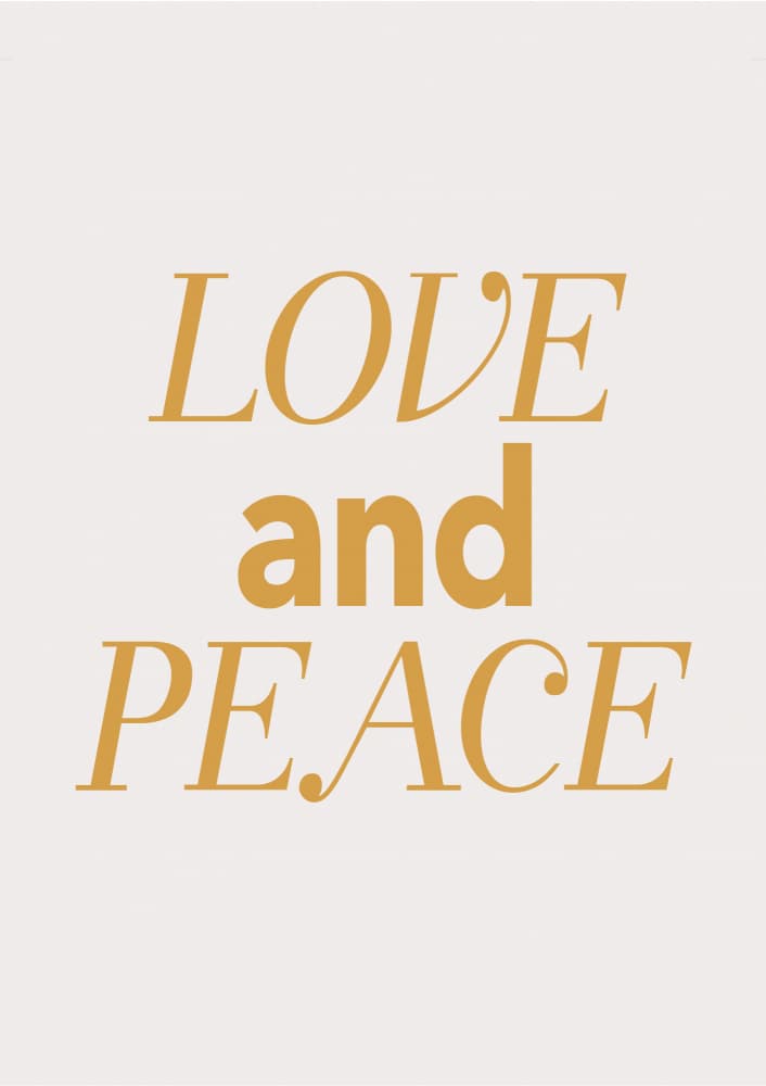 Love and Peace Typography by FINE FINE STUFF — canvas wall art