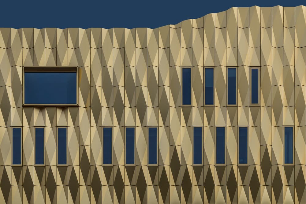Golden Facade Geometry by Theo Luycx — canvas wall art