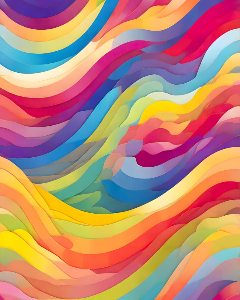 Rainbow Waves by Kintsugi99 — canvas wall art