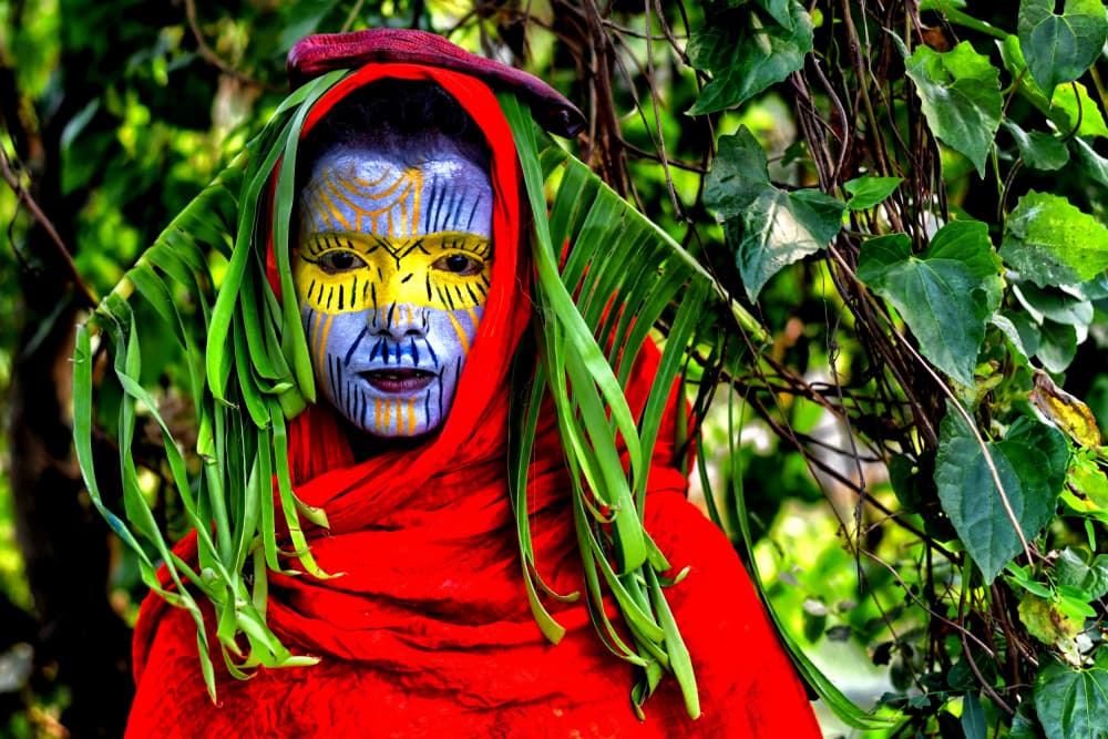 Tribal Face Portrait by Avishek Das — canvas wall art