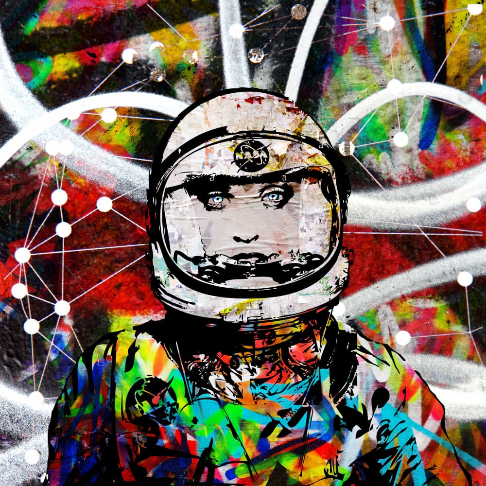 Vibrant Astronaut Vision by PASLIER Morgan — canvas wall art