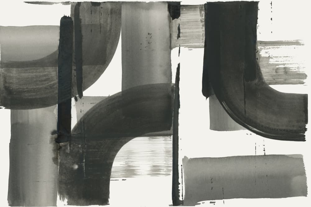 Fluid Grayscale Abstract by cartissi — canvas wall art
