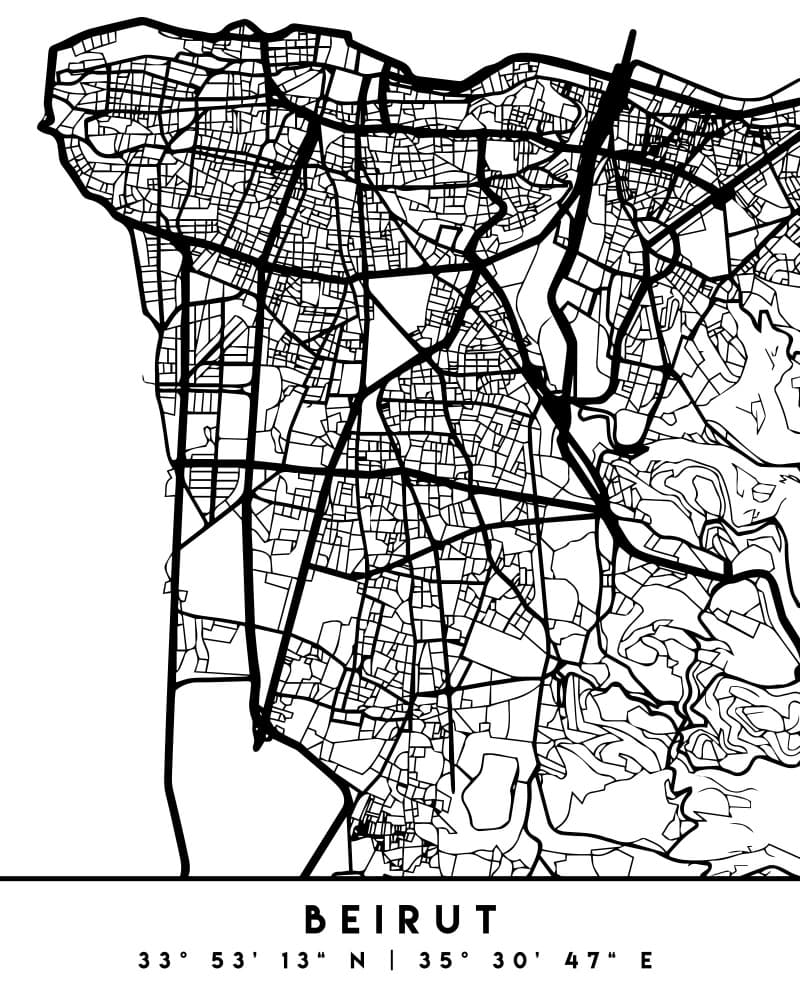 Beirut Urban Grid by Emiliano Deificus — canvas wall art