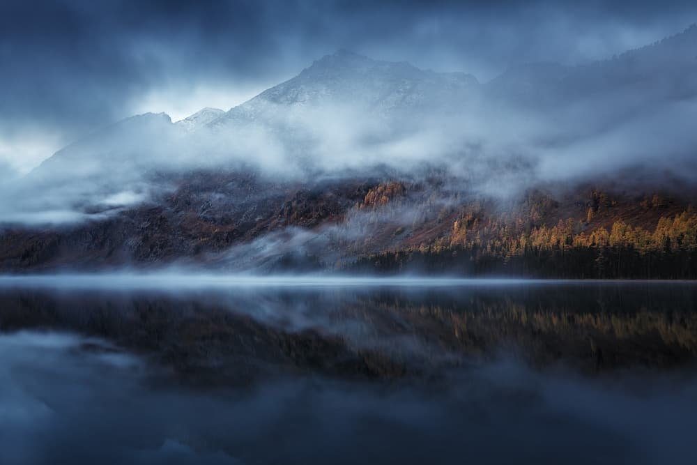 Misty Mountain Lake by Dmitry Kupratsevich — canvas wall art