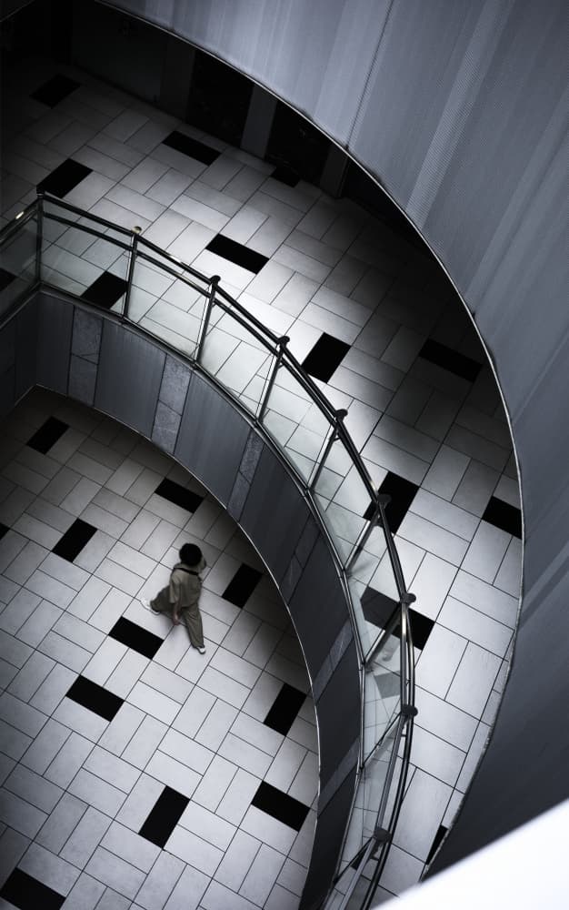 Modern Spiral Walk by kimny — canvas wall art