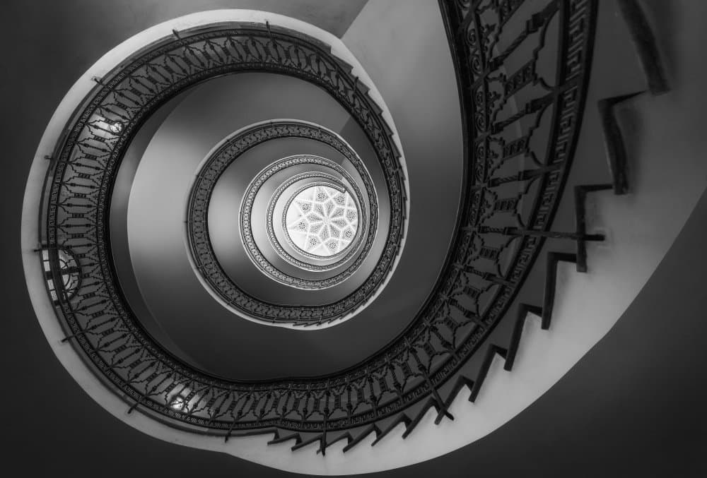 Grand Spiral Staircase by Jorge Ruiz Dueso — canvas wall art