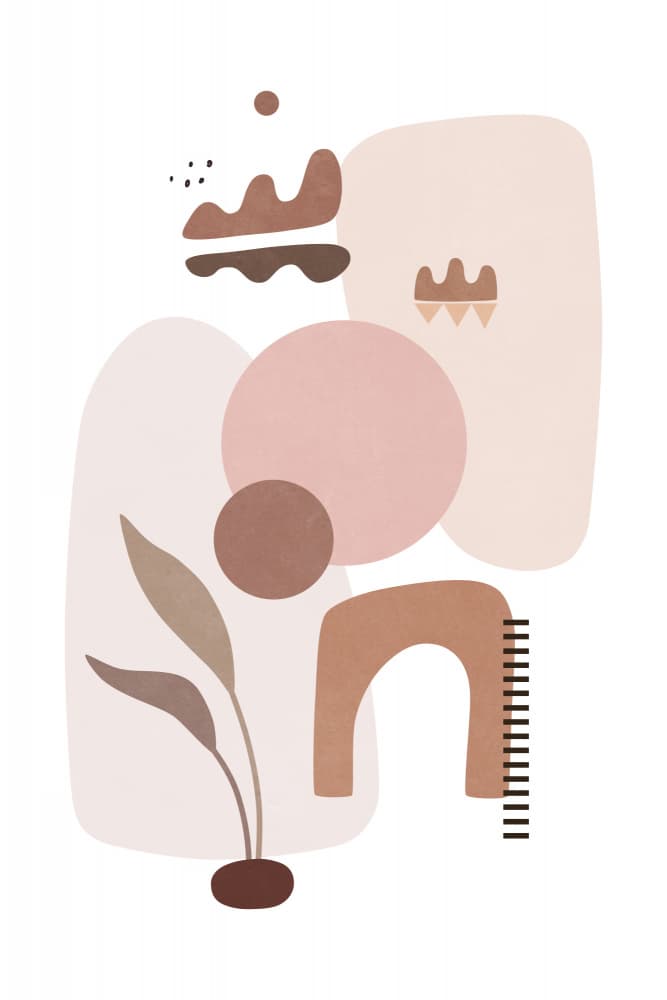 Earthy Abstract Plant Shapes by amini54 — canvas wall art
