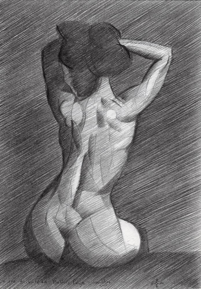 Geometric Nude Study by Corné Akkers — canvas wall art