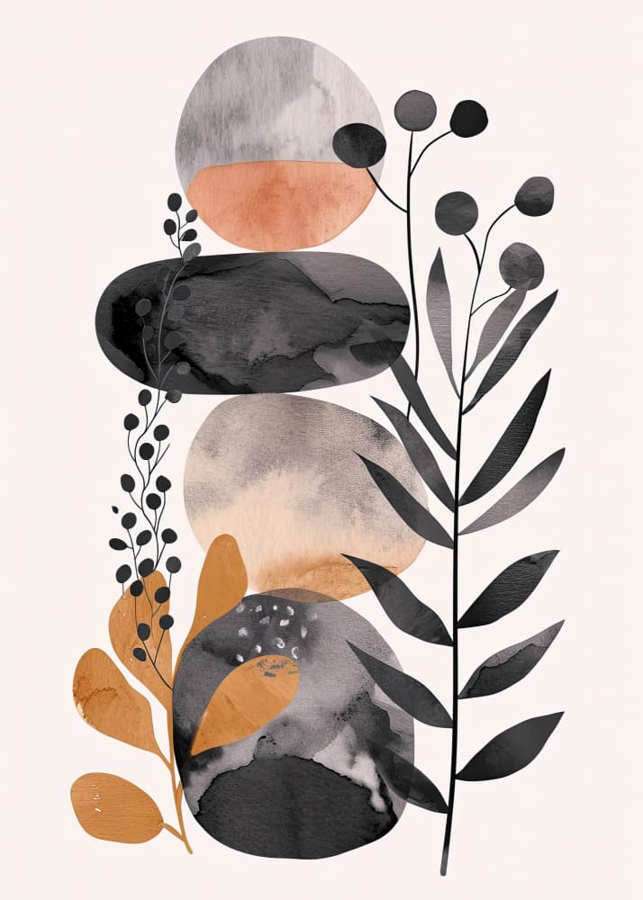 Stacked Stone Serenity by Justyna Jaszke — canvas wall art