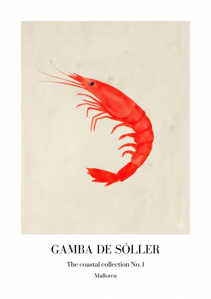 Coastal Red Shrimp by Merel Takken — canvas wall art