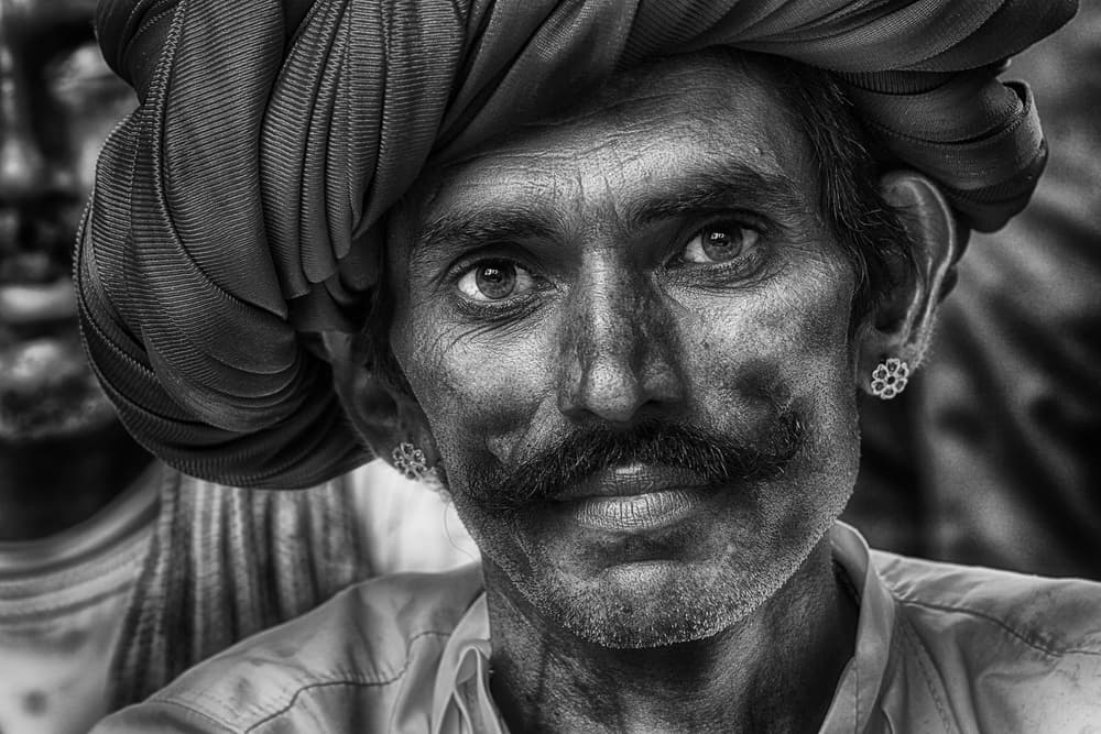 Indian Man Portrait by Sergio Pandolfini — canvas wall art