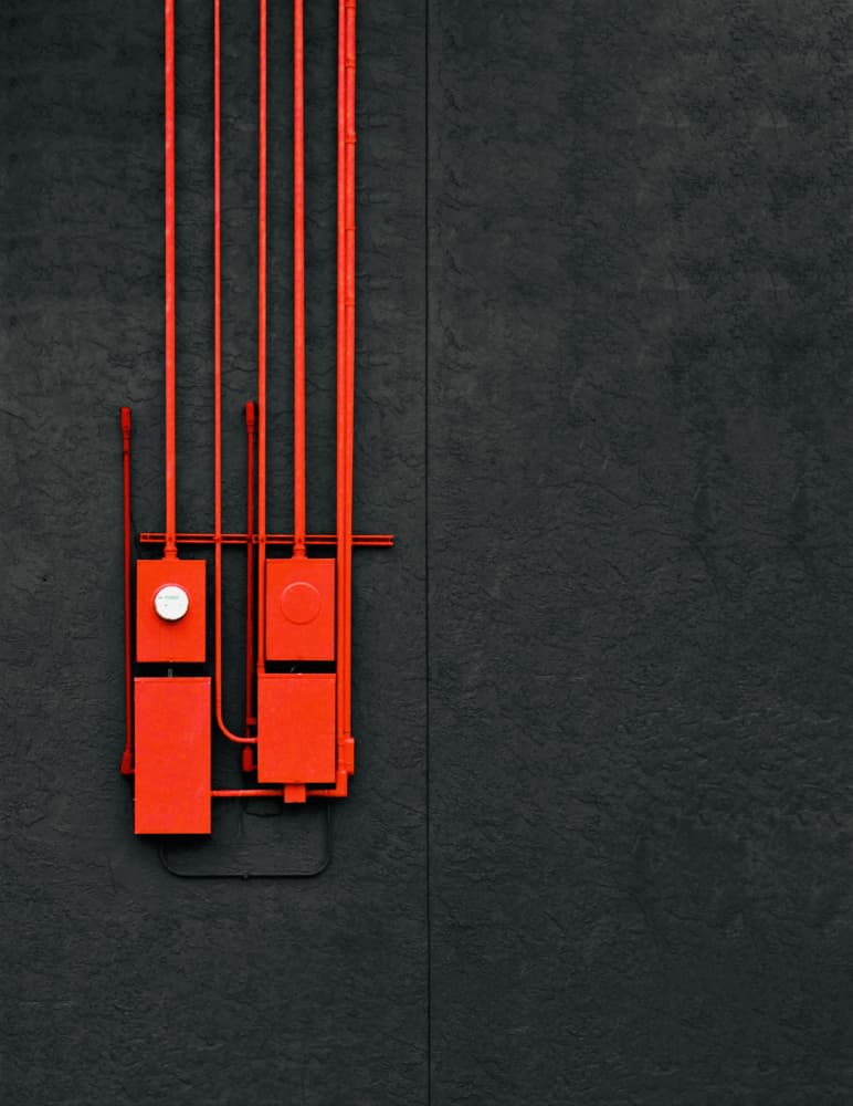Industrial Red Lines by Arnon Orbach — canvas wall art