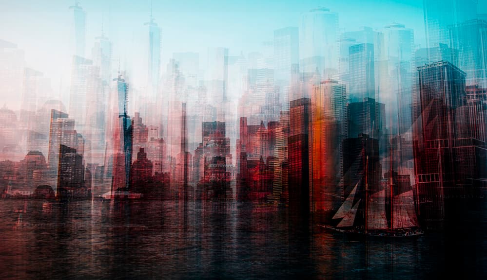 Abstract New York Harbor by Carmine Chiriacò — canvas wall art