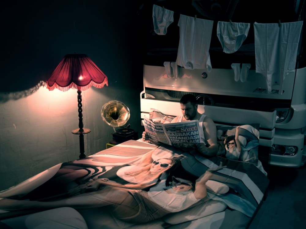 Bus Bedroom Reading by ihyabozkurt — canvas wall art