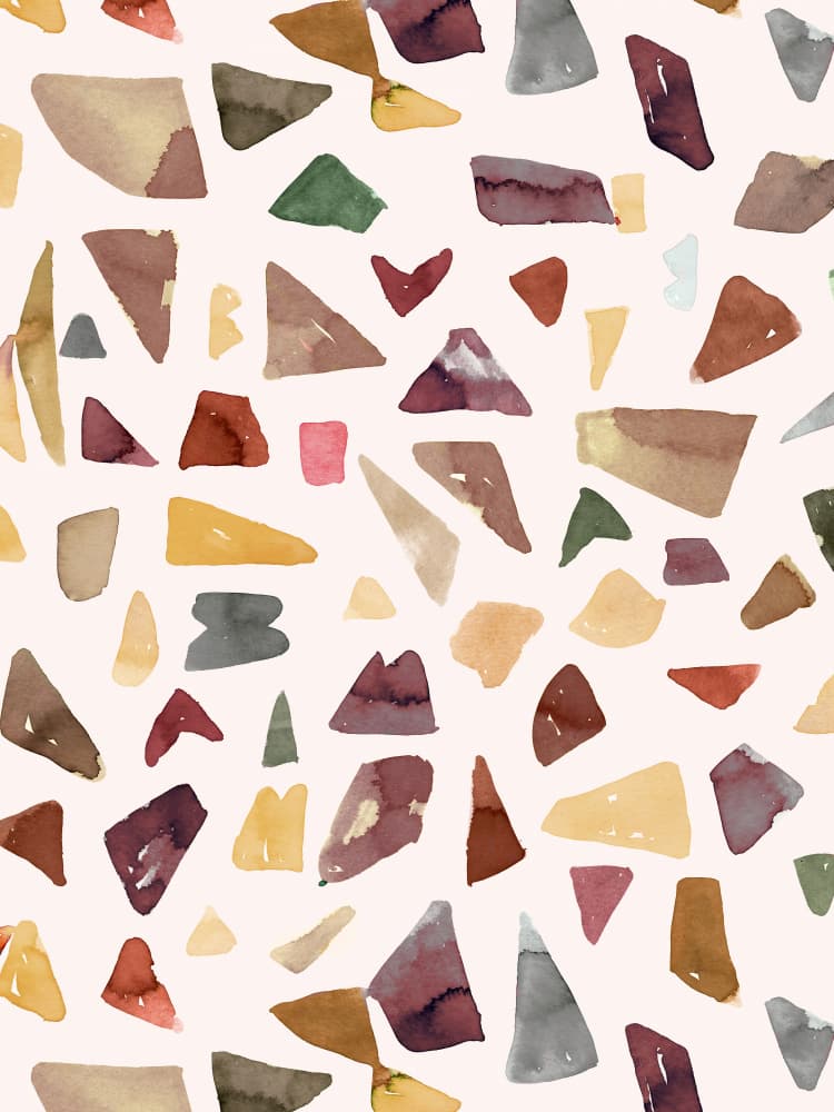 Earthy Watercolor Terrazzo by Ninola Design — canvas wall art