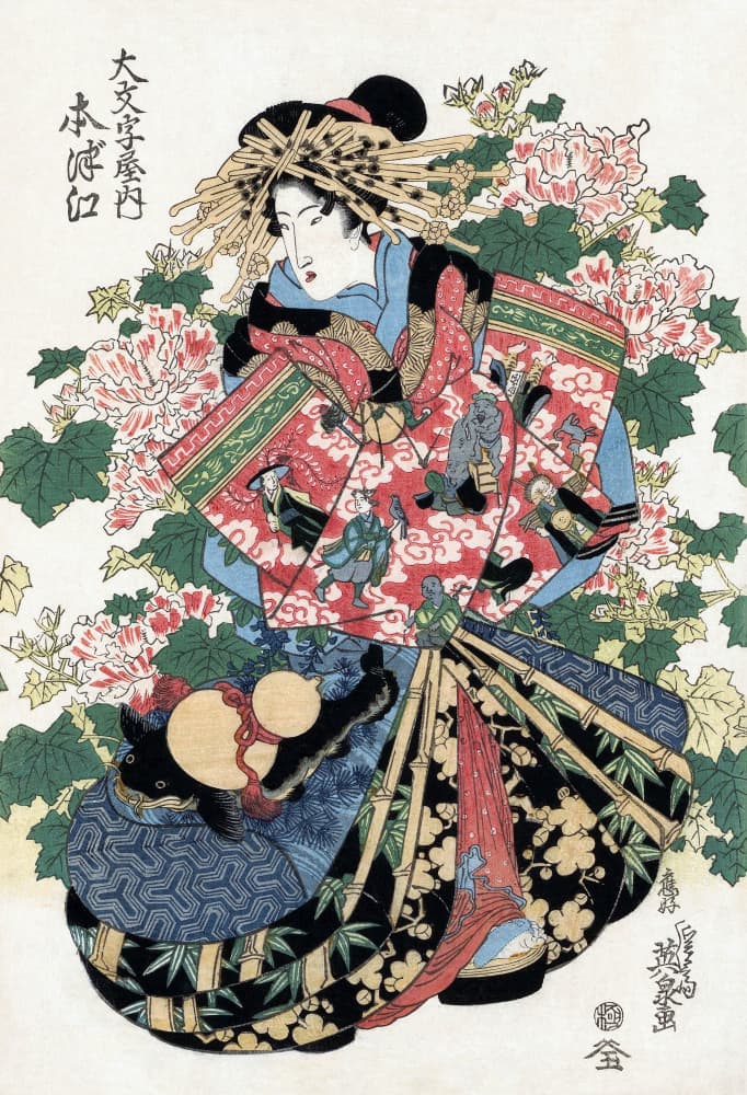 Japanese Woman (1820 1830) by Keisai Eisen — canvas wall art