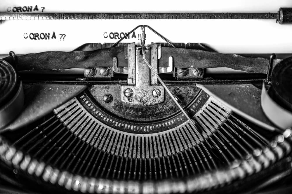 Vintage Corona Typewriter by Ina Tänzer — canvas wall art