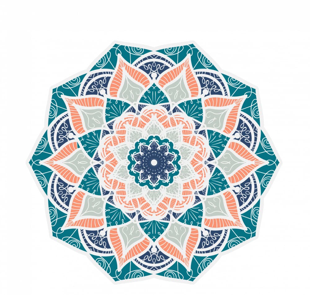 Teal Coral Mandala by Marika Barsrsind — canvas wall art