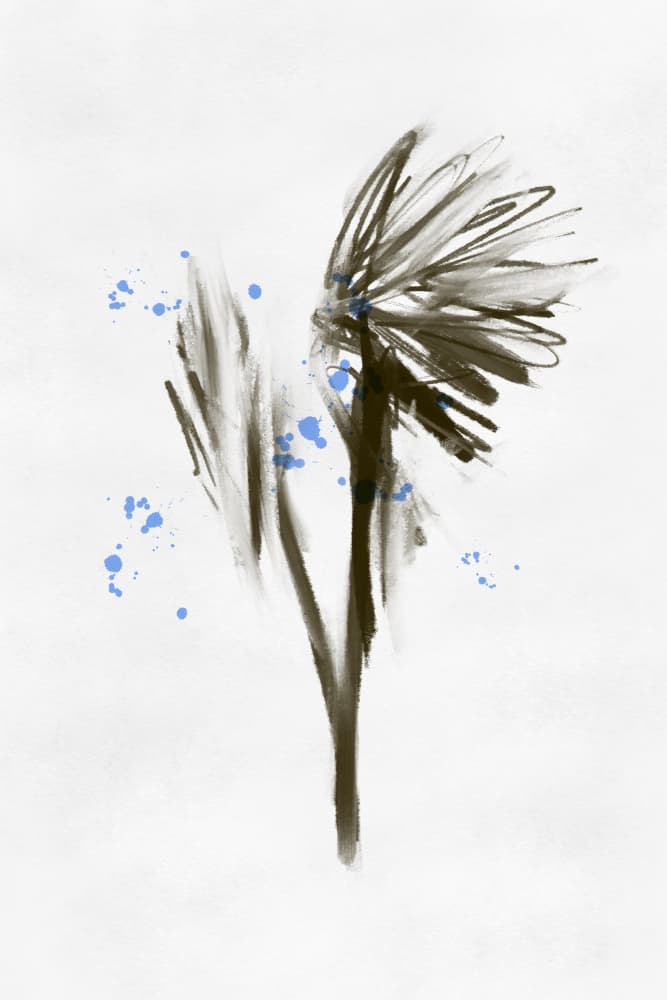 Abstract Botanical Splatter by Simona Gocan — canvas wall art