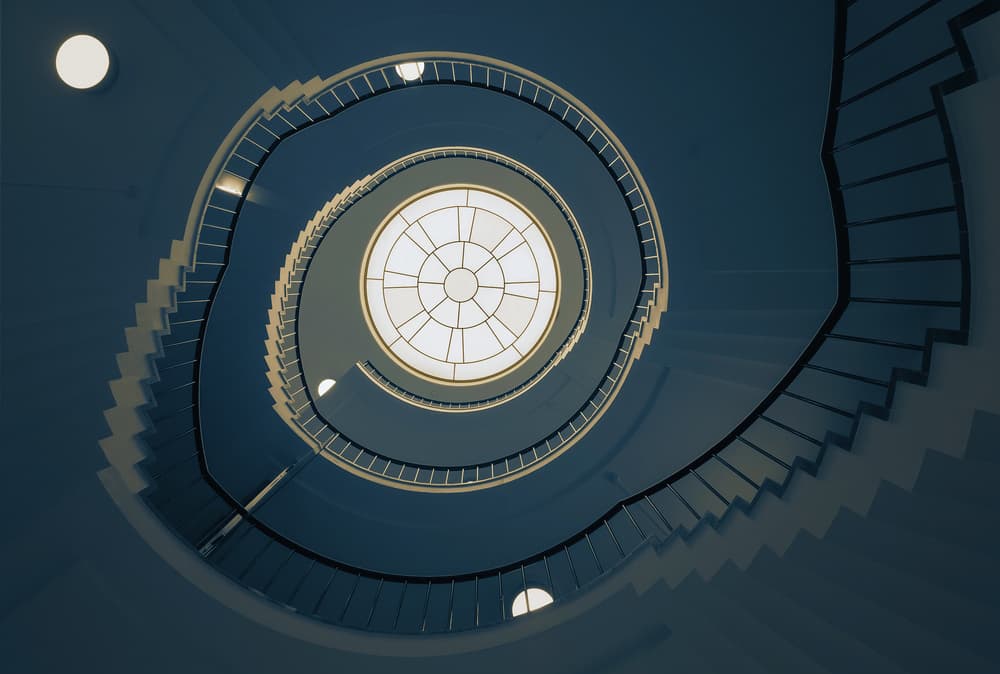 Upward Spiral Staircase by Henk van Maastricht — canvas wall art