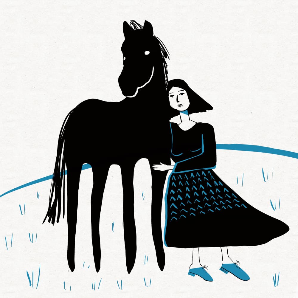 Girl and Her Horse by Sharyn Bursic — canvas wall art