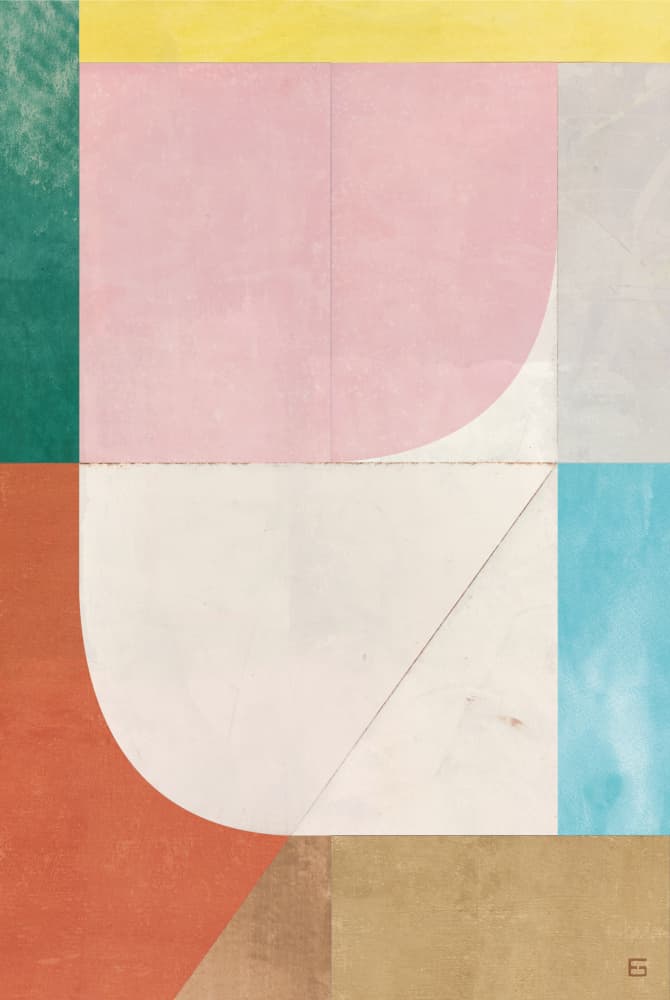 Muted Geometric Shapes by Ellen Greup — canvas wall art