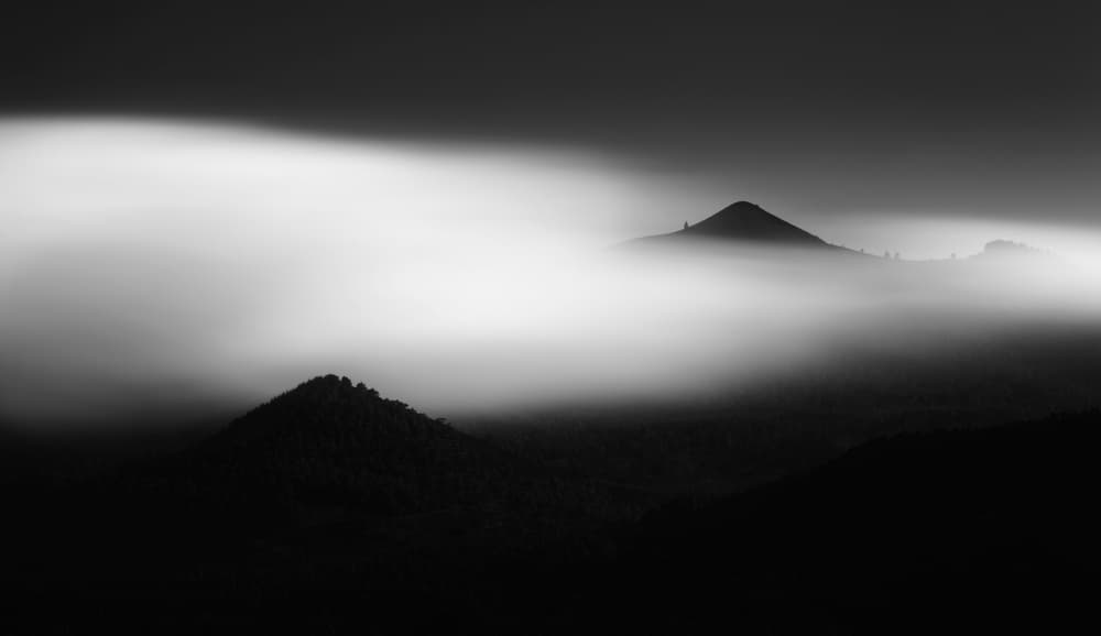 Misty Mountain Peaks by Dominic Dähncke — canvas wall art