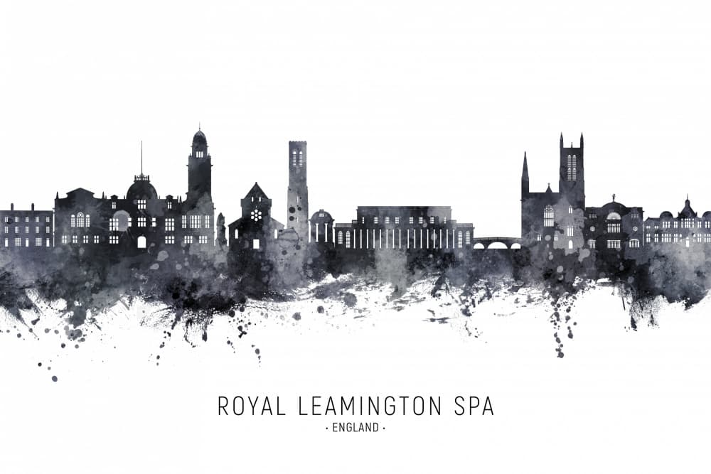 Royal Leamington Spa Skyline by Michael Tompsett — canvas wall art