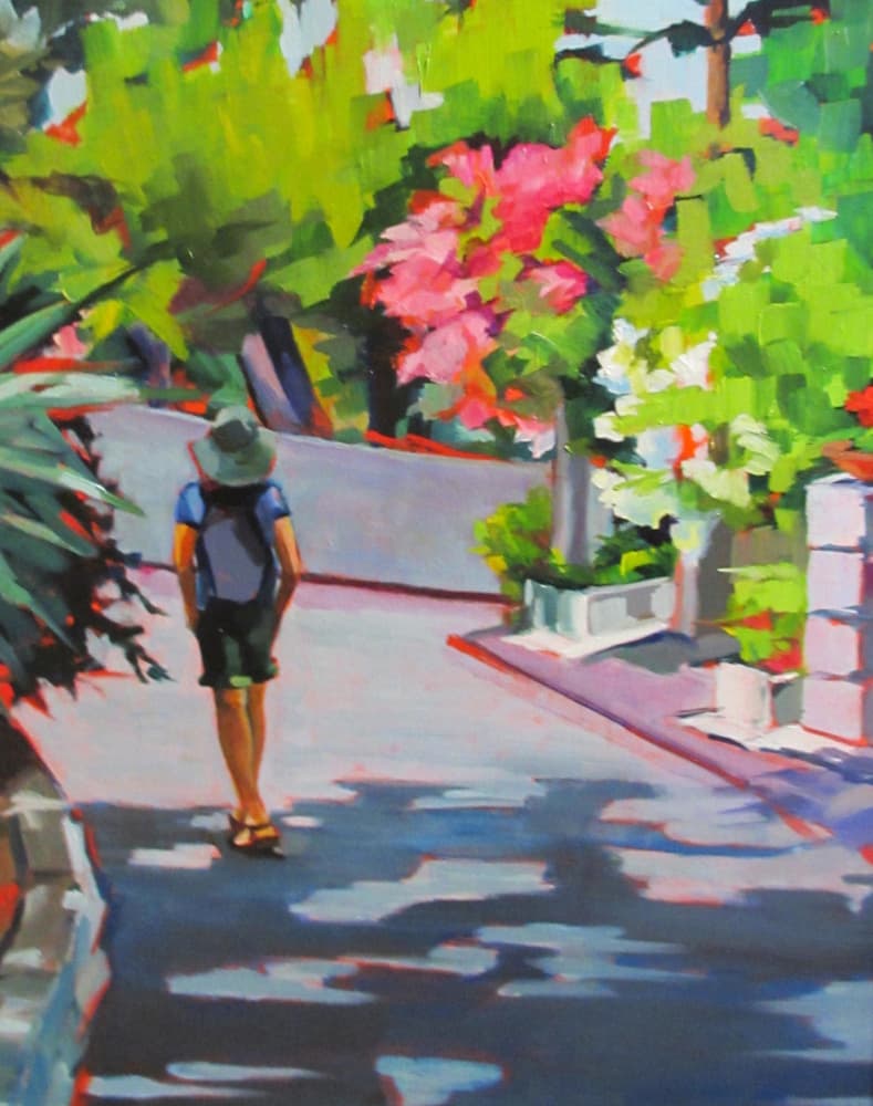 Summer Garden Stroll by Maxine Shore — canvas wall art