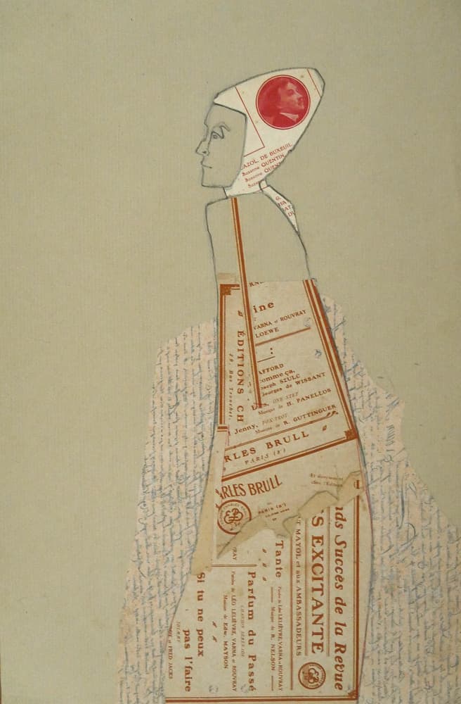 Stylized Paper Portrait by Doris Schmitz — canvas wall art
